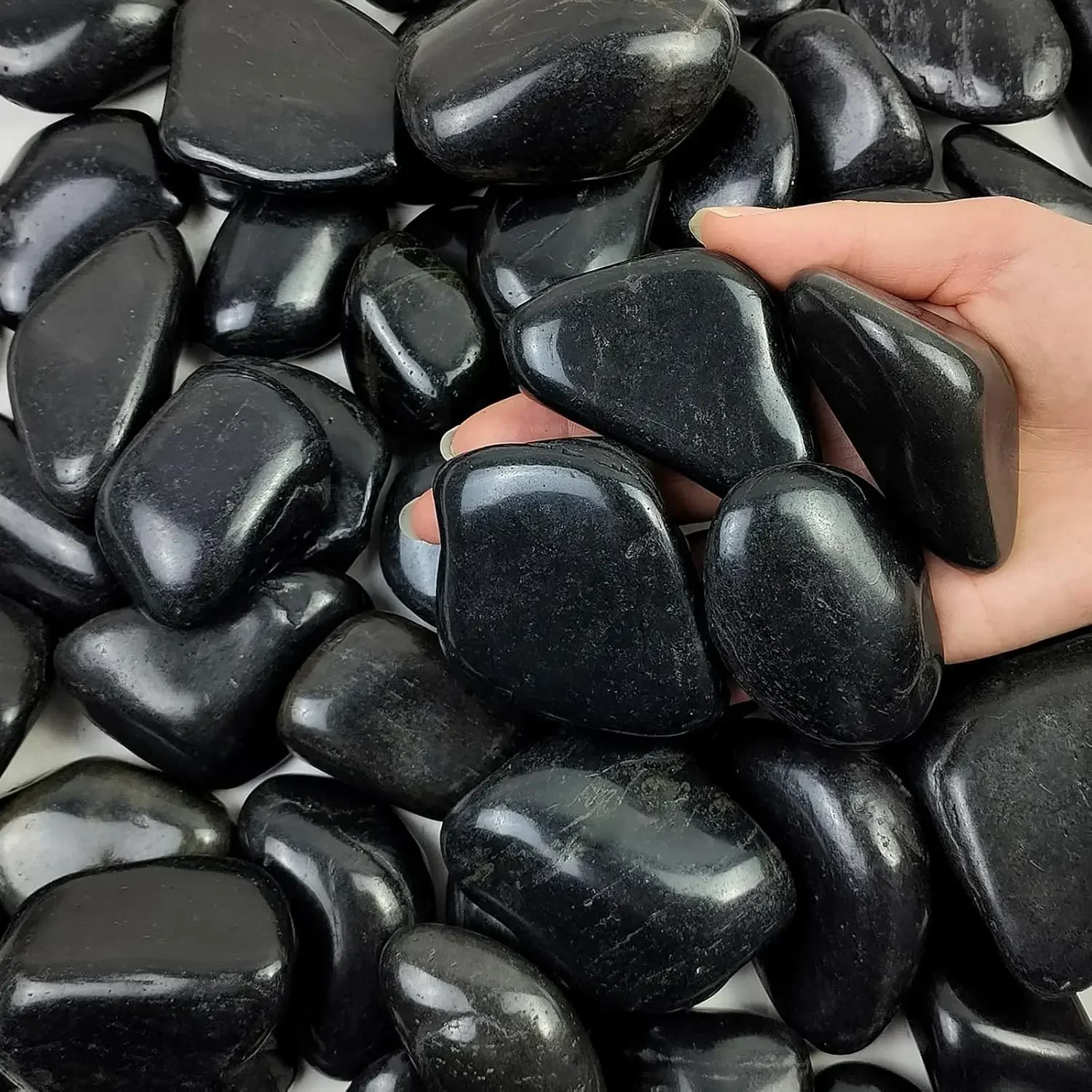 Aquarium Decoration Rock - 40 lbs Black River Rocks for
