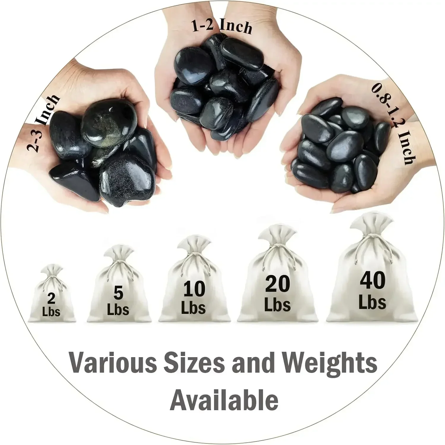 40 lbs Black River Rocks for L - Aquarium Decoration Rock 评论和价格