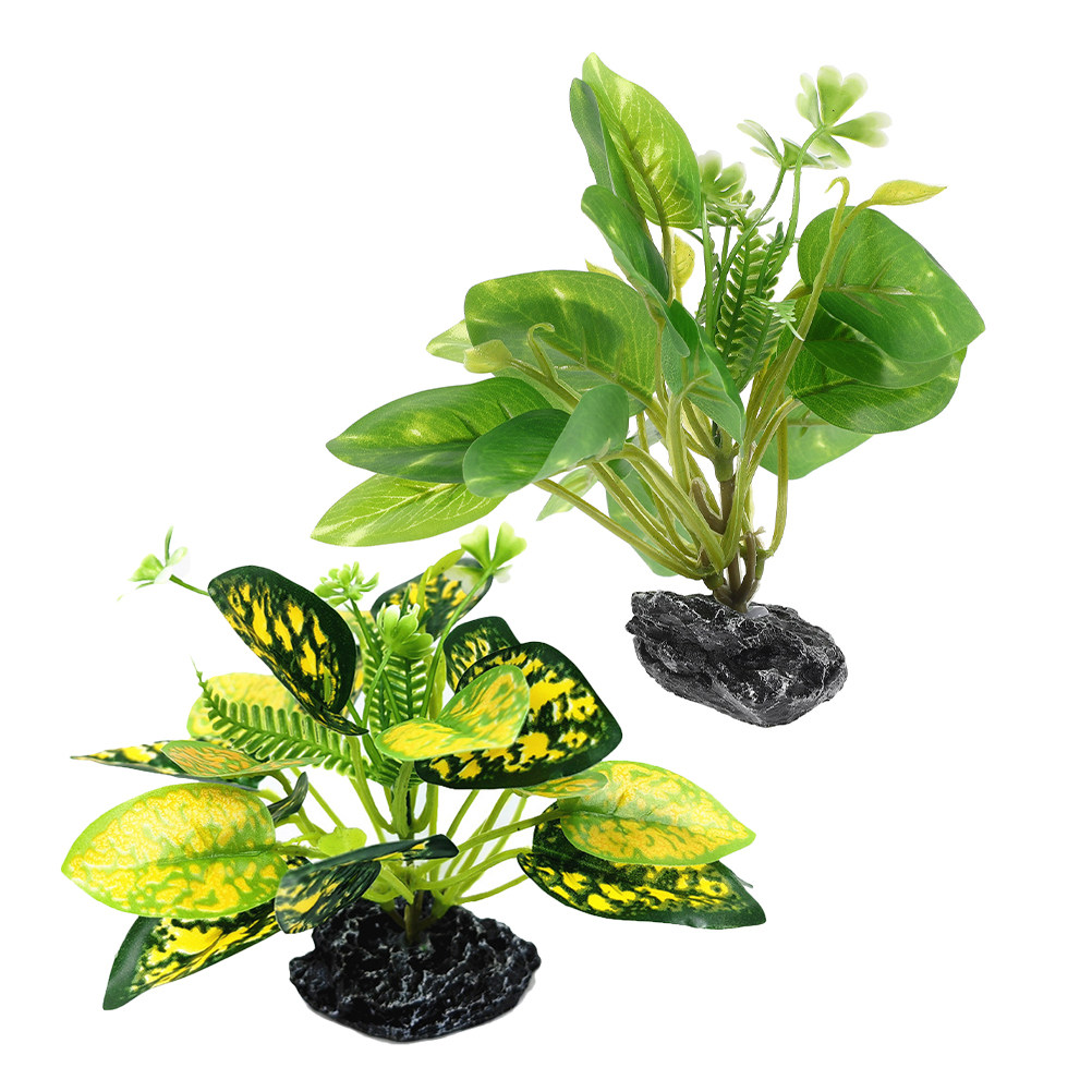 2pcs Fake Plants for Fish Tank - Aquarium Fish Low Maintenance 评论和价格