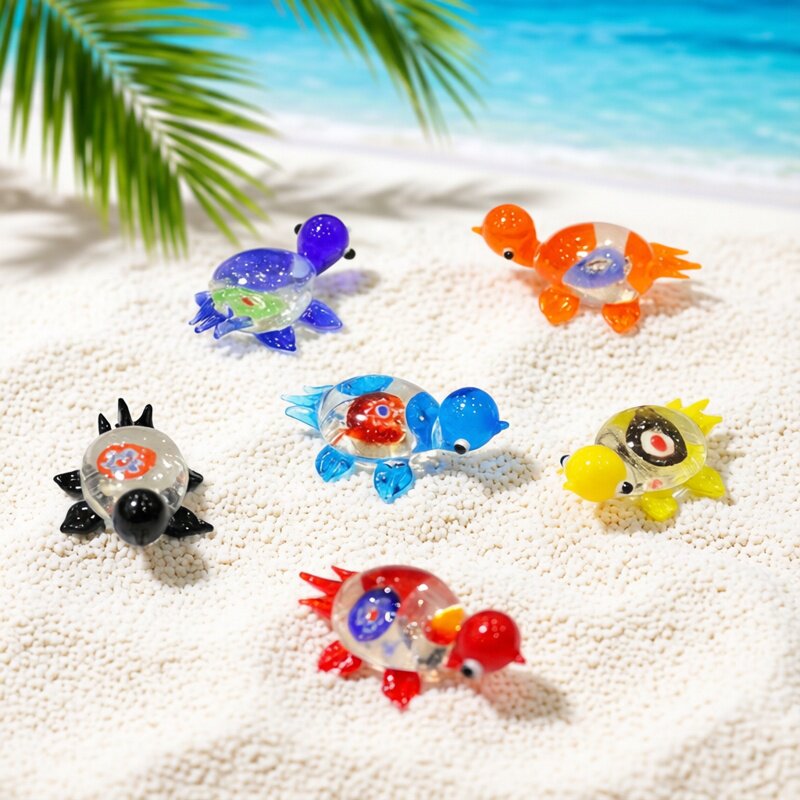 1pc Mini Glass Turtle Figurine - Aquarium Fish Japan 评论和价格