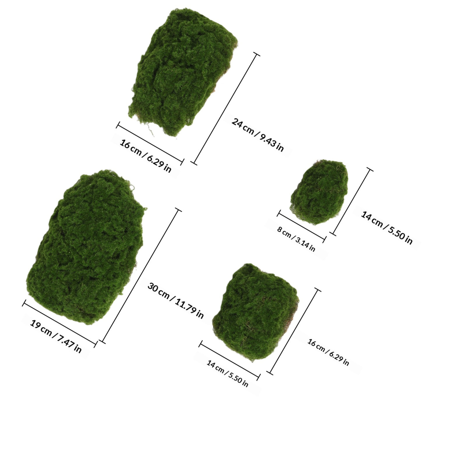 4Pcs Fake Moss Rocks High Real - Aquarium Decoration Rock 评论和价格